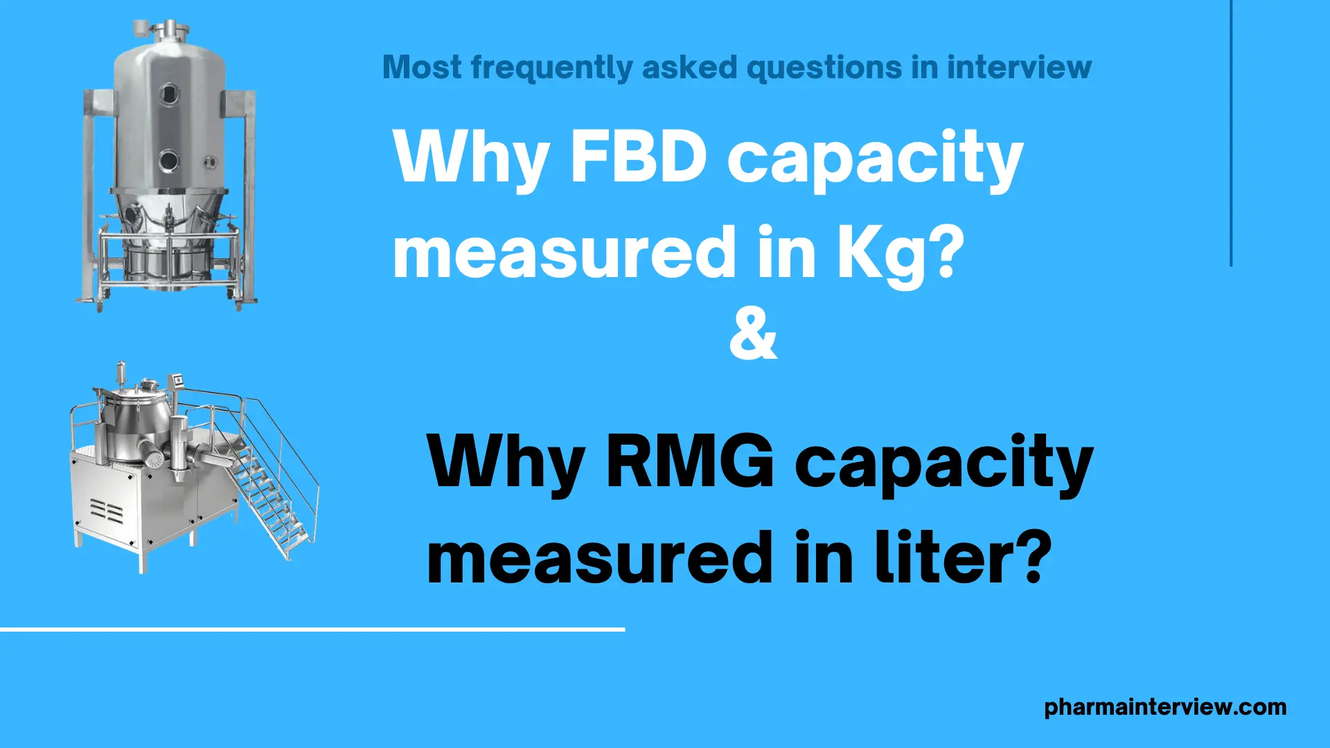 Why FBD capacity measured in Kg and RMG capacity measured in liter